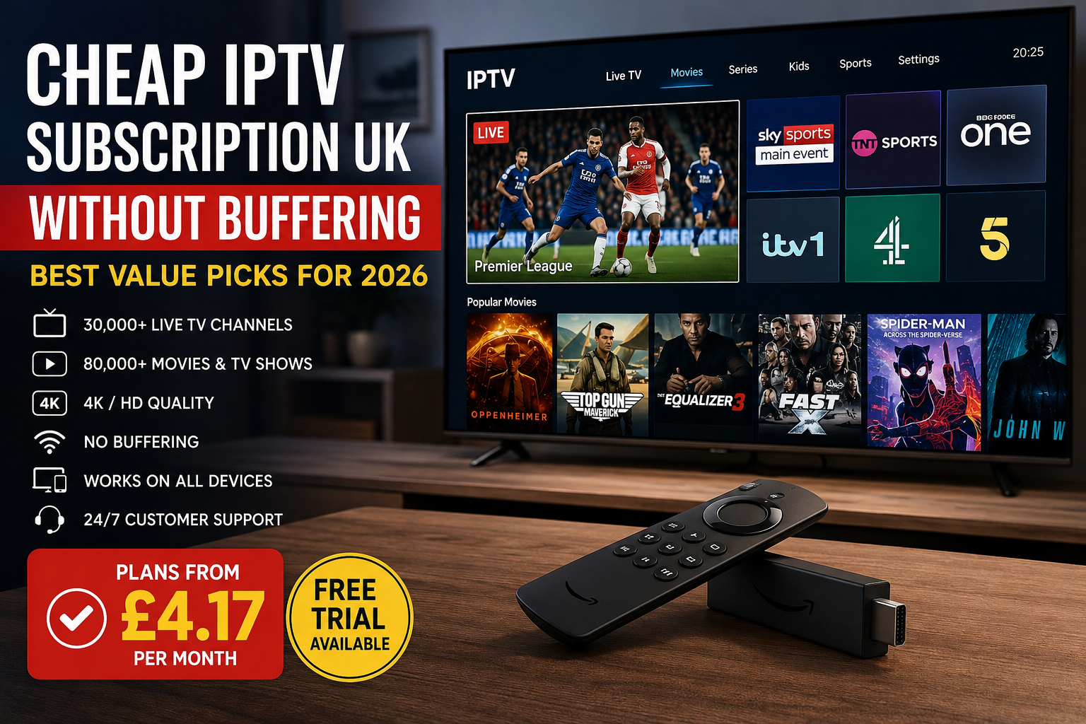 cheap IPTV subscription UK without buffering