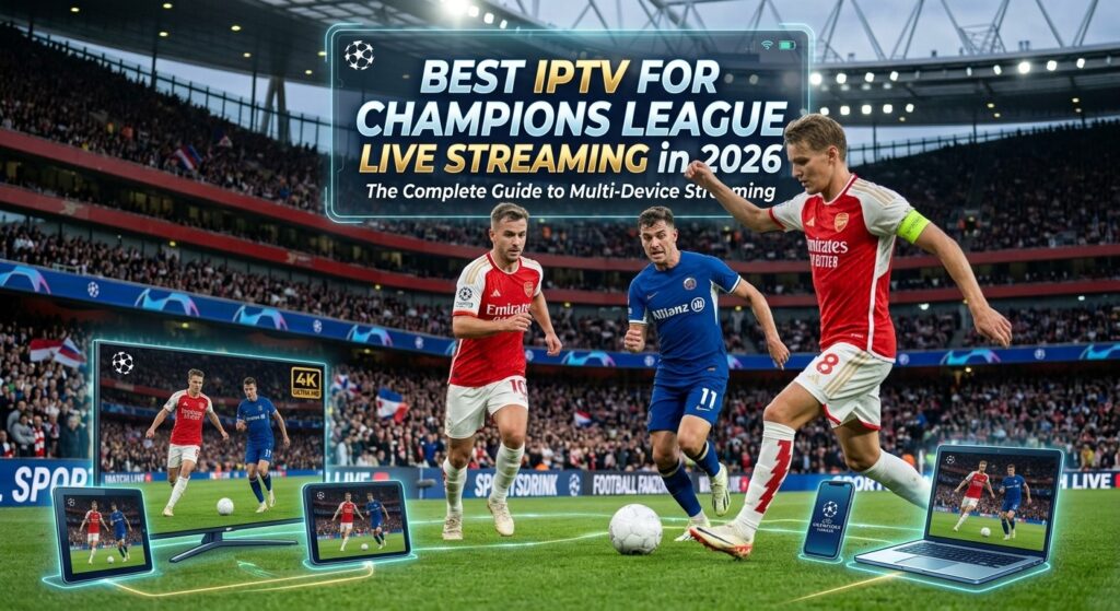 Best IPTV for Champions League Live Streaming in 2026 The UEFA Champions League is one of the biggest football competitions in the world, bringing together Europe's top clubs and some of the most exciting matches of the season. For football fans, missing a live match is rarely an option. However, depending on where you live, finding a convenient and reliable way to watch every game can sometimes be challenging. IPTV has become a popular way to access television channels through an internet connection. Unlike traditional cable or satellite services, IPTV can work across a wide range of devices, including Smart TVs, streaming devices, smartphones, tablets and computers. But choosing the best IPTV for Champions League live streaming requires more than looking at the number of channels advertised. You need to consider whether the service is authorized to distribute the relevant channels, its streaming quality, device compatibility, reliability, customer support and pricing. In this guide, we explain what to look for in a Champions League IPTV service, how IPTV works, which devices you can use, what internet connection you need and how IPTV compares with official sports streaming options. Important: IPTV is a technology for delivering television over the internet. Whether a particular service is legal depends on the content and broadcasting rights it provides. Always choose services that are authorized to distribute the channels and competitions they offer. What Is IPTV and How Does It Work for Champions League Matches? IPTV stands for Internet Protocol Television. Instead of receiving television programming through traditional terrestrial, satellite or cable infrastructure, IPTV delivers television content over an internet connection. This makes IPTV flexible for people who want to watch television on different devices. Depending on the provider, you may be able to access live TV channels through a Smart TV application, streaming device, mobile application, web player or another supported platform. What Does IPTV Mean? In simple terms, IPTV allows television content to be delivered through the internet. A typical IPTV setup may include: An IPTV subscription or authorized streaming service A compatible device A supported application or web player A stable internet connection Access to the relevant television channels The exact experience depends on the service and the rights it holds. Can You Watch Champions League Through IPTV? Potentially, yes. However, not every IPTV service provides Champions League matches. The important factor is whether the service carries an authorized broadcaster or channel that has the rights to show the competition in your country. Broadcasting rights differ between countries and can also change between seasons. For this reason, never assume that a service offers Champions League coverage simply because it advertises a large sports channel lineup. IPTV vs Traditional Sports Streaming IPTV and conventional streaming services both use the internet, but their approach can be different. Feature IPTV Traditional Streaming Cable/Satellite Internet required Yes Yes Usually no Live TV channels Often Depends on service Yes Device flexibility Usually high Usually high More limited Sports availability Provider-dependent Platform-dependent Package-dependent Channel-based viewing Common Less common Common The right choice ultimately depends on your location, preferred device, budget and the specific Champions League broadcaster available to you. How to Choose the Best IPTV for Champions League Live Streaming If you're searching for the best IPTV for Champions League, don't choose a service based only on its channel count or promotional claims. Here are the most important factors to check. Champions League Channel Availability The first thing to verify is whether the service provides access to the legitimate broadcaster showing Champions League matches in your region. A provider may offer hundreds or thousands of sports and television channels but still not provide the particular broadcaster you need. Before subscribing, check: Which sports channels are included Whether Champions League coverage is available in your country Whether the coverage is authorized Which matches or broadcasts are included Whether regional restrictions apply This is much more useful than simply looking at the total number of channels. HD, Full HD and 4K Streaming Football benefits greatly from good picture quality. A clear HD or Full HD stream makes it easier to follow fast movement, while 4K can provide even greater detail when the broadcaster and device support it. However, advertised resolution doesn't automatically guarantee the same quality in every situation. Actual viewing quality can depend on: The original broadcast Your internet connection Your streaming device Your display Network congestion The provider's infrastructure If 4K is important to you, confirm that the specific channel and match are actually available in 4K rather than assuming every event will be. Streaming Stability Nobody wants the picture to freeze just as a striker is about to score. For live football, stability is often more important than having an enormous channel list. Look for a service with transparent information about its infrastructure and support. You should also consider your own network. A good service can still experience problems if your Wi-Fi connection is weak or your home network is overloaded. Device Compatibility A good Champions League streaming solution should fit naturally into your existing setup. Depending on the service, supported devices may include: Smart TVs Amazon Fire TV devices Android TV Google TV Android smartphones iPhones and iPads Windows computers Mac computers Always check compatibility before subscribing because applications and supported platforms can vary between providers. Electronic Programme Guide (EPG) An Electronic Programme Guide, commonly called an EPG, displays television schedules in an organized format. For football fans, an EPG can make it easier to find: Upcoming Champions League matches Kickoff times Sports channels Other live football events Previously scheduled programs A well-organized EPG can save time compared with manually searching through channels. Customer Support Customer support is another important consideration, particularly when you're watching live sports. Check whether the provider offers a clear way to get assistance with issues such as: Login problems Application setup Device compatibility Subscription questions General technical troubleshooting A provider with clear support documentation and accessible customer service can make the overall experience much easier. Pricing and Subscription Flexibility Price is important, but it shouldn't be the only deciding factor. Compare: Monthly pricing Available subscription periods Included features Device support Sports coverage Cancellation or renewal terms Be cautious of extremely cheap offers that make unrealistic promises. A lower price isn't useful if the service doesn't provide the channels or quality you actually need. Legal and Licensing Considerations This is one of the most important factors when selecting an IPTV service. IPTV technology itself is not illegal. The key issue is whether the provider is authorized to distribute the content it offers. Before subscribing, check whether the provider has the appropriate rights or licenses for the channels and sports broadcasts you intend to watch. Using authorized services helps you avoid potential copyright and broadcasting-rights problems while also giving you a more dependable way to access sports content. Best IPTV Services for Champions League Live Streaming There is no single IPTV service that is automatically the best for every Champions League fan. Availability depends heavily on country, broadcasting rights, device and subscription requirements. Instead of ranking providers based on unverified claims, use the following criteria when comparing available services. 1. A Licensed Sports or TV Provider For viewers who prioritize reliability and legality, an authorized broadcaster or streaming provider with Champions League rights should be the first option to investigate. Look for: Confirmed Champions League coverage Official broadcasting rights HD or higher-quality options where available Reliable applications Support for your preferred device Clear pricing This approach is generally preferable to choosing a service solely because it advertises an extremely large channel list. 2. Official Broadcaster's Streaming Platform Many broadcasters provide their own online streaming platforms alongside traditional television packages. These services can be particularly useful if your main goal is watching Champions League matches rather than accessing a huge variety of unrelated channels. Advantages may include: Official access Reliable match coverage Dedicated sports programming Official applications Better clarity about broadcasting rights The main limitation is that availability varies significantly by country. 3. Sports Streaming Platforms Some sports-focused streaming platforms offer live football through internet-based subscriptions. These can be a good choice for viewers who don't need hundreds of television channels and primarily want access to sports. When comparing platforms, check: Whether Champions League matches are included Your country's availability Monthly cost Supported devices Streaming resolution Simultaneous-stream limitations 4. Authorized IPTV-Based TV Services Some legitimate television services use internet delivery while offering a traditional channel-based experience. These can be attractive if you want both sports and general entertainment. Look for a service that provides: Authorized channel access A suitable sports package Compatible applications EPG functionality Good customer support Transparent subscription terms 5. Your Existing TV Provider's Online Service Before purchasing another subscription, check whether your current television or internet provider already offers online access to the relevant sports channels. You may already have access to Champions League coverage through an existing package. This can potentially save money and reduce the number of applications and subscriptions you need to manage. Best IPTV for Champions League in the UK For UK viewers, the most important consideration is the current Champions League broadcasting rights. Rather than assuming that any IPTV subscription includes the competition, check which official broadcaster currently holds the relevant rights and whether your chosen service legitimately provides access to that broadcaster. UK viewers should consider: Current Champions League rights Included sports channels Subscription price Supported Smart TV platforms Fire TV compatibility Mobile and computer access HD or 4K availability Contract and cancellation terms Broadcasting arrangements can change, so information from an old article may not accurately reflect the current season. If your main goal is simply watching Champions League football, an official broadcaster or authorized sports streaming service may be a better choice than a generic IPTV package. How to Watch Champions League Live on IPTV Once you've selected an authorized service, watching a match is usually straightforward. Step 1: Choose a Legitimate IPTV or Streaming Provider First, verify that the provider is authorized to distribute the relevant television channels or sports broadcasts. Check the provider's official information and current coverage before subscribing. Step 2: Check Device Compatibility Make sure your device is supported. For example, if you plan to watch on a Smart TV, confirm that the provider has an application compatible with your television's operating system. Step 3: Install the Official Application Use the provider's official application or an officially supported viewing method whenever possible. Avoid downloading suspicious applications or files from unknown websites. Step 4: Sign In and Find the Sports Channel After signing in, open the sports section or EPG. Search for the broadcaster or sports channel showing the Champions League match. Step 5: Watch the Match Open the relevant channel before kickoff and make sure your internet connection is stable. For important matches, it's a good idea to test your setup before the game begins rather than trying to troubleshoot immediately before kickoff. What Internet Speed Do You Need to Stream Champions League? Your required internet speed depends on the resolution you're watching and the streaming platform's requirements. Generally, higher-resolution video requires more bandwidth than standard-definition video. Your experience can also be affected by: Wi-Fi signal strength Router performance Network congestion Other devices using the connection Streaming device performance The quality of the original broadcast For the best experience, use a stable broadband connection and, when possible, connect your streaming device through a strong Wi-Fi connection or wired network. Remember that internet speed isn't the only factor. A stable connection with low interruptions can be more important than simply having a high advertised download speed. Best Devices for Watching Champions League Through IPTV One advantage of internet-based television is the variety of devices available. Smart TV A Smart TV is one of the easiest options for watching football on a large screen. If the provider offers a compatible official application, you may not need an additional streaming device. Amazon Fire TV and Firestick Fire TV devices are popular for television streaming because they provide access to supported applications and services. Always confirm that the particular service you choose officially supports your Fire TV model. Android TV and Google TV Android TV and Google TV devices offer another convenient option for large-screen streaming. They can be particularly useful if you want to combine live television with other streaming applications. Smartphone and Tablet Mobile devices provide flexibility when you're away from your television. They can be useful for checking a match while traveling or when another person is using the main TV. Laptop and Desktop Computers are another convenient option, particularly for services that offer official web players. A larger monitor can provide a comfortable viewing experience without requiring a television. IPTV vs Official Champions League Streaming Services When comparing IPTV with other ways to watch Champions League football, there isn't necessarily one perfect solution. Option Main Advantage Potential Limitation IPTV Internet-based and potentially flexible Coverage depends on provider and rights Official broadcaster Authorized Champions League coverage May require a dedicated subscription Sports streaming platform Designed around online sports viewing Availability varies by country Cable/Satellite Traditional reliable television Can be less flexible Existing TV provider app May already be included in your package Features depend on provider If Champions League football is your primary concern, official sports coverage should generally be the first thing you verify. If you also want a wider range of television programming, an authorized internet-based TV service may provide a more comprehensive package. Common Problems When Watching Champions League on IPTV Even with a good setup, viewers can occasionally experience technical problems. Buffering Buffering can be caused by: Weak Wi-Fi Network congestion Provider-side problems Too many devices using your connection Device performance issues Try reducing network usage and checking your connection before assuming the streaming service itself is responsible. Match Not Available If a Champions League match isn't available, the issue may be related to broadcasting rights. A provider's sports package does not automatically mean it has rights to every football competition. Check the current broadcaster and the provider's official channel lineup. Poor Picture Quality If the image looks blurry, check: Your selected stream quality Internet connection Device resolution Display settings Whether the original broadcast is actually HD or 4K App or Login Problems If you cannot access the service, verify your login details and make sure you're using the provider's current official application. If the issue continues, contact customer support. Frequently Asked Questions About Champions League IPTV Can I watch the Champions League with IPTV? Yes, internet-based television can provide access to Champions League broadcasts when the service legitimately carries an authorized broadcaster with the relevant rights. Availability depends on your country and the provider. What is the best IPTV for Champions League? The best option depends on your location, budget, preferred device and required coverage. Instead of choosing based on channel count alone, compare authorized Champions League coverage, streaming quality, reliability, device compatibility, support and pricing. Can I watch Champions League IPTV on Firestick? You can watch internet-based television on compatible Fire TV devices when the provider offers an officially supported application or viewing method. Always check compatibility before subscribing. Can I watch Champions League IPTV on Smart TV? Yes, many legitimate internet-based television services support Smart TVs. However, application availability depends on the TV operating system and provider. Does IPTV include every Champions League match? No. Availability depends on broadcasting rights, the country you're watching from and the channels included with the service. Is IPTV legal for watching Champions League? IPTV technology is legal. The important issue is whether a service has authorization to distribute the content it provides. Viewers should choose legitimate services and authorized broadcasters. Can I watch Champions League in HD or 4K? Some broadcasters and streaming services offer HD or 4K coverage, but availability varies by match, broadcaster, subscription and location. Your device and internet connection also need to support the selected quality. Do I need fast internet for Champions League streaming? A stable internet connection is important for live football. Higher-quality video generally requires more bandwidth, while Wi-Fi stability, network congestion and device performance can also affect playback. Choosing the Best IPTV for Champions League Finding the best IPTV for Champions League live streaming isn't simply about finding the provider with the biggest channel list. The most important factors are authorized Champions League coverage, streaming stability, video quality, device compatibility, EPG functionality, customer support and transparent pricing. Before subscribing, confirm that the service actually provides the broadcaster you need in your country and that it has the appropriate rights to distribute the content. Most importantly, don't choose a service solely because it promises an enormous number of channels or unrealistically cheap access to premium sports. Verify what you're actually getting, check the current broadcasting rights and choose a legitimate provider. With the right service, compatible device and stable internet connection, you can enjoy Champions League football on the screen that works best for you, whether that's a Smart TV, Fire TV device, Android TV, smartphone, tablet or computer